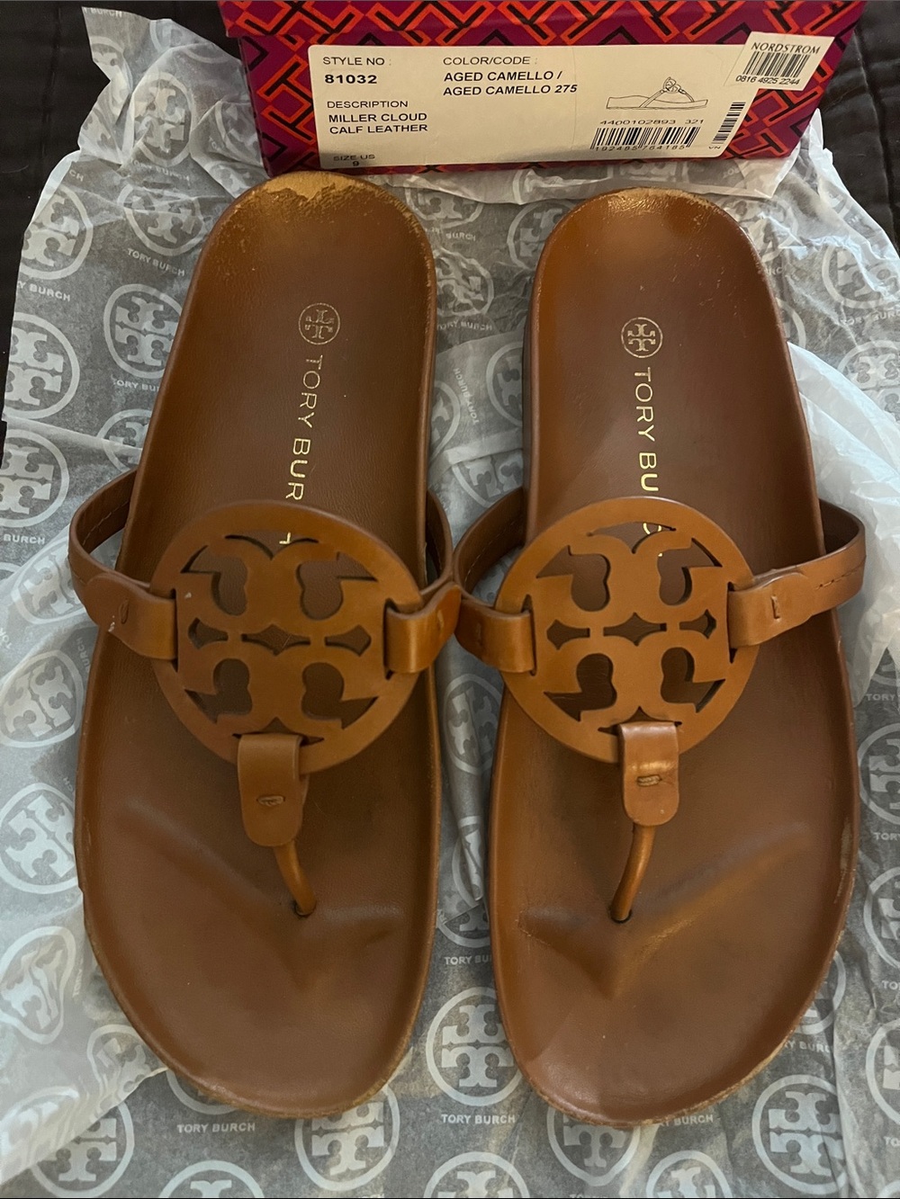 Tory Burch Leather Miller Sandal - Camello Brown